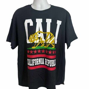 Men's T-shirt, California Republic, Size XL, Black